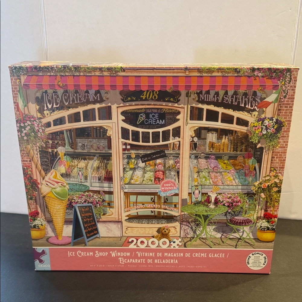 Ceaco Ice Cream Shop Window 2000 Piece Jigsaw Puzzle